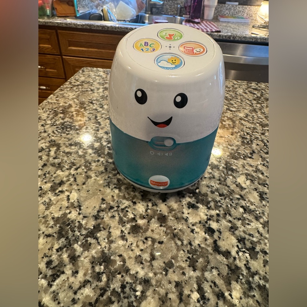 Fisher-Price White and Teal Musical Learning Nightlight